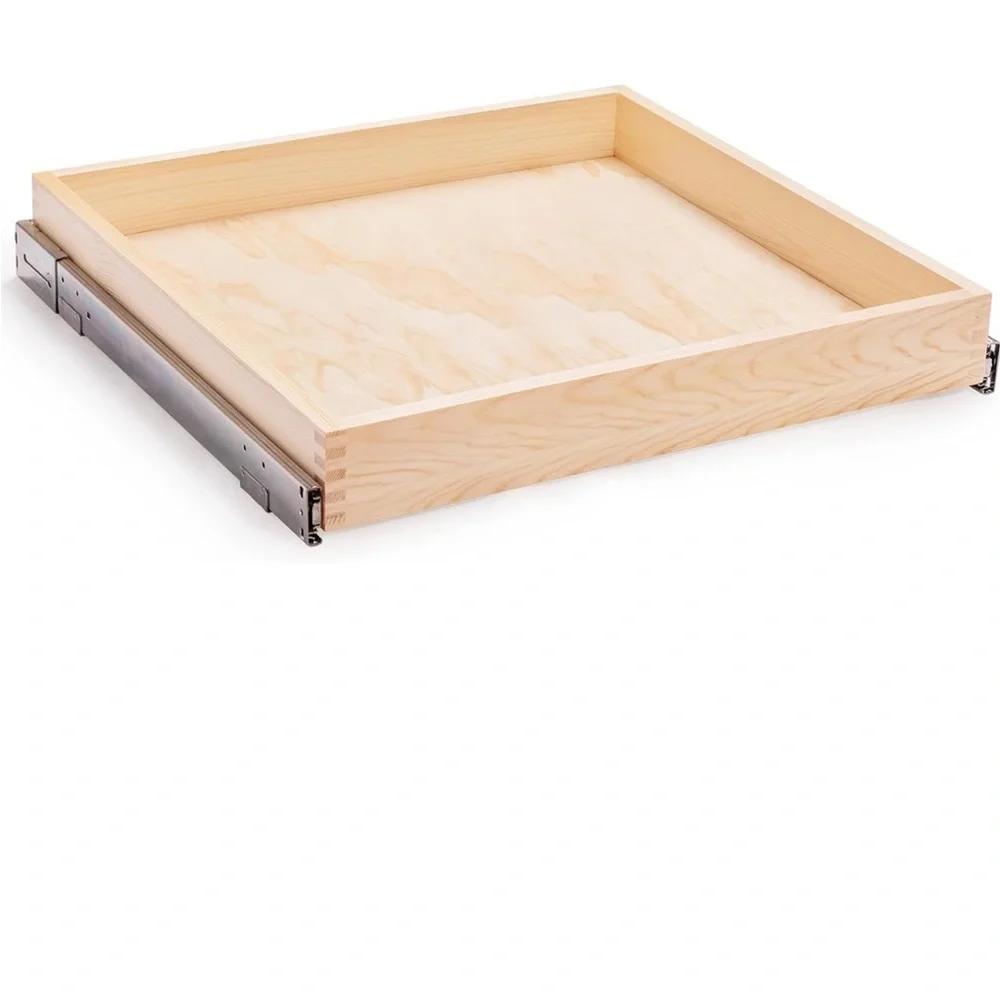 32''W x 21''D x 3''H Pull Out Cabinet Drawer Soft Close Slide Out Wood Organizer